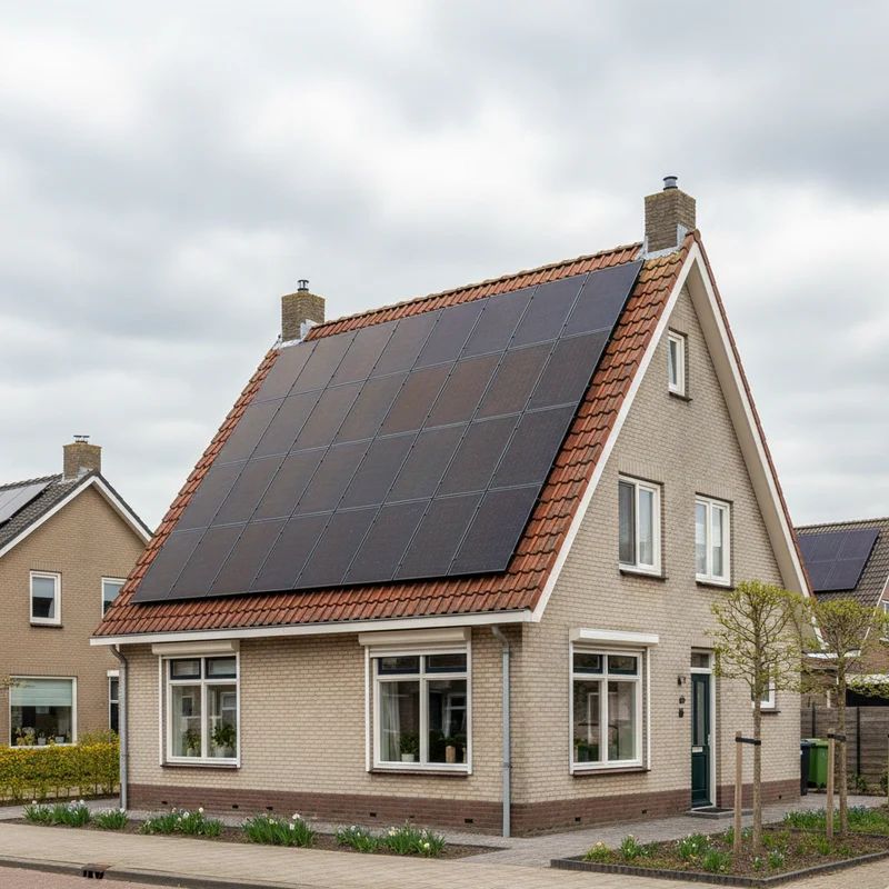 Vrijstaande woning met een dak vol zonnepanelen